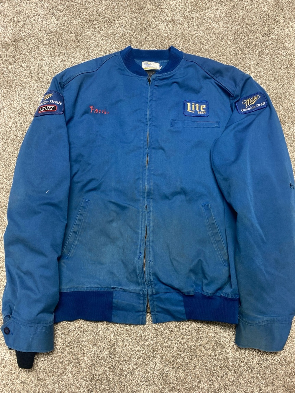 Vintage Miller High Life Beer Driver Jacket Uniform Patches Riverside 46 XL
